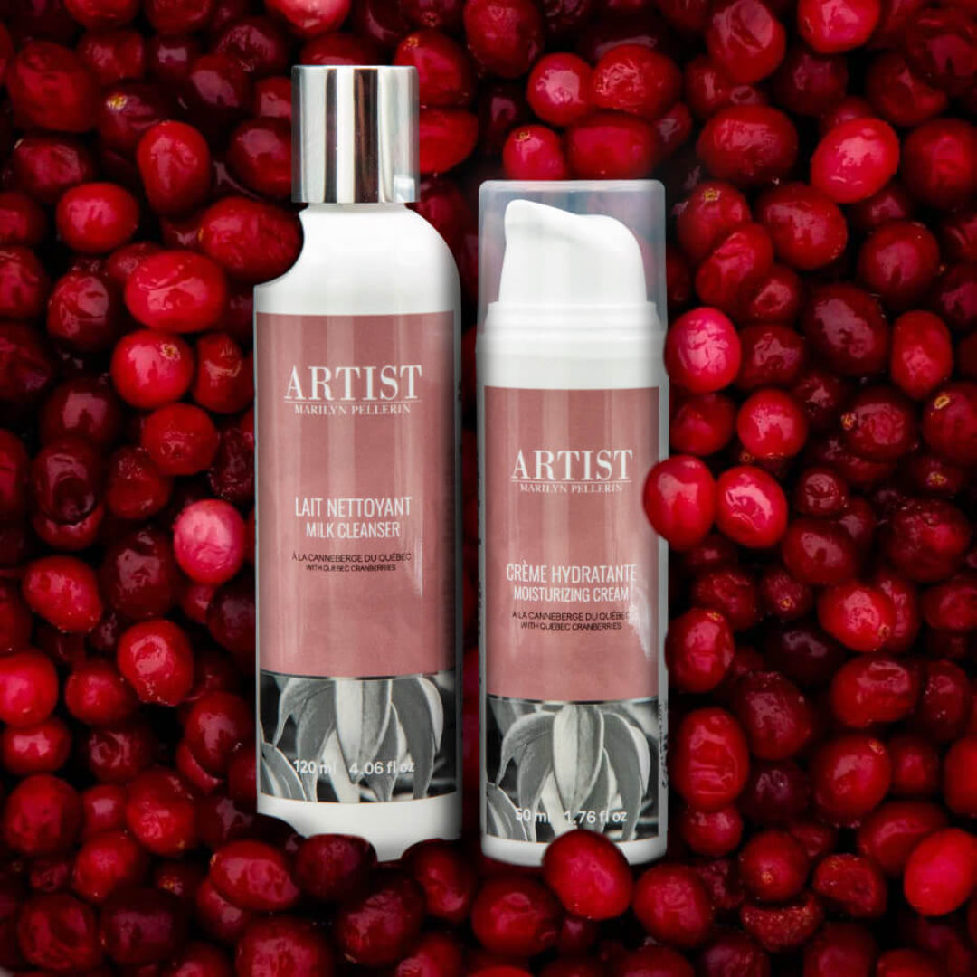 Image Duo, lait et son hydratant à la canneberges du Québec ARTIST